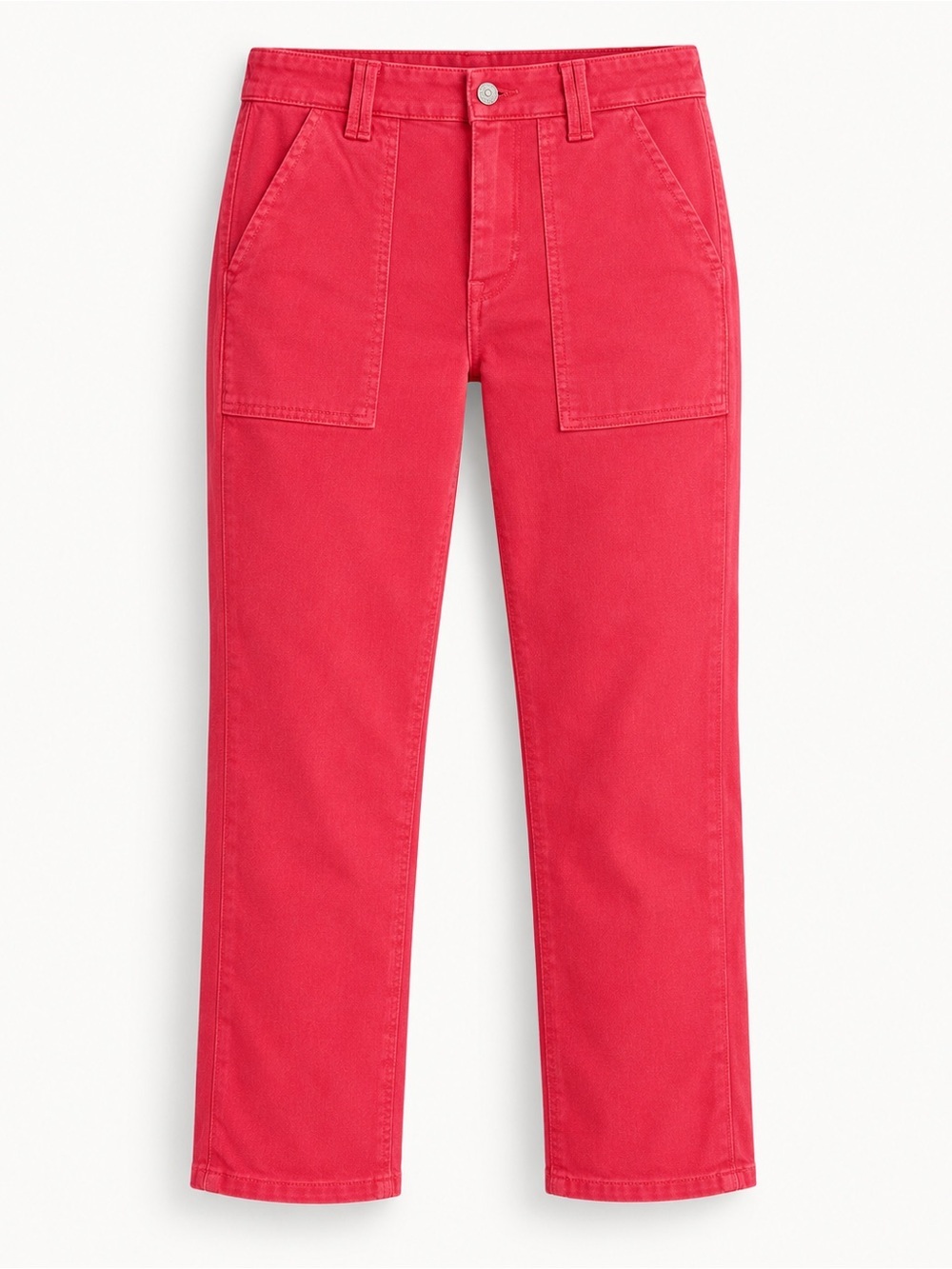 PISTOLA Straight Leg Cropped Jeans Organic Hibiscus Flap